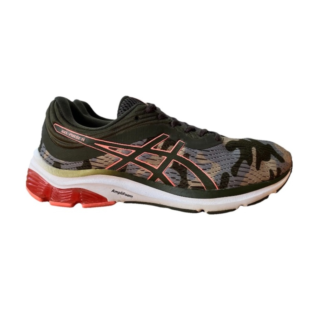 Women’s ASIC Gel Pulse II Sneakers Sz 7.5 Camo Green Coral